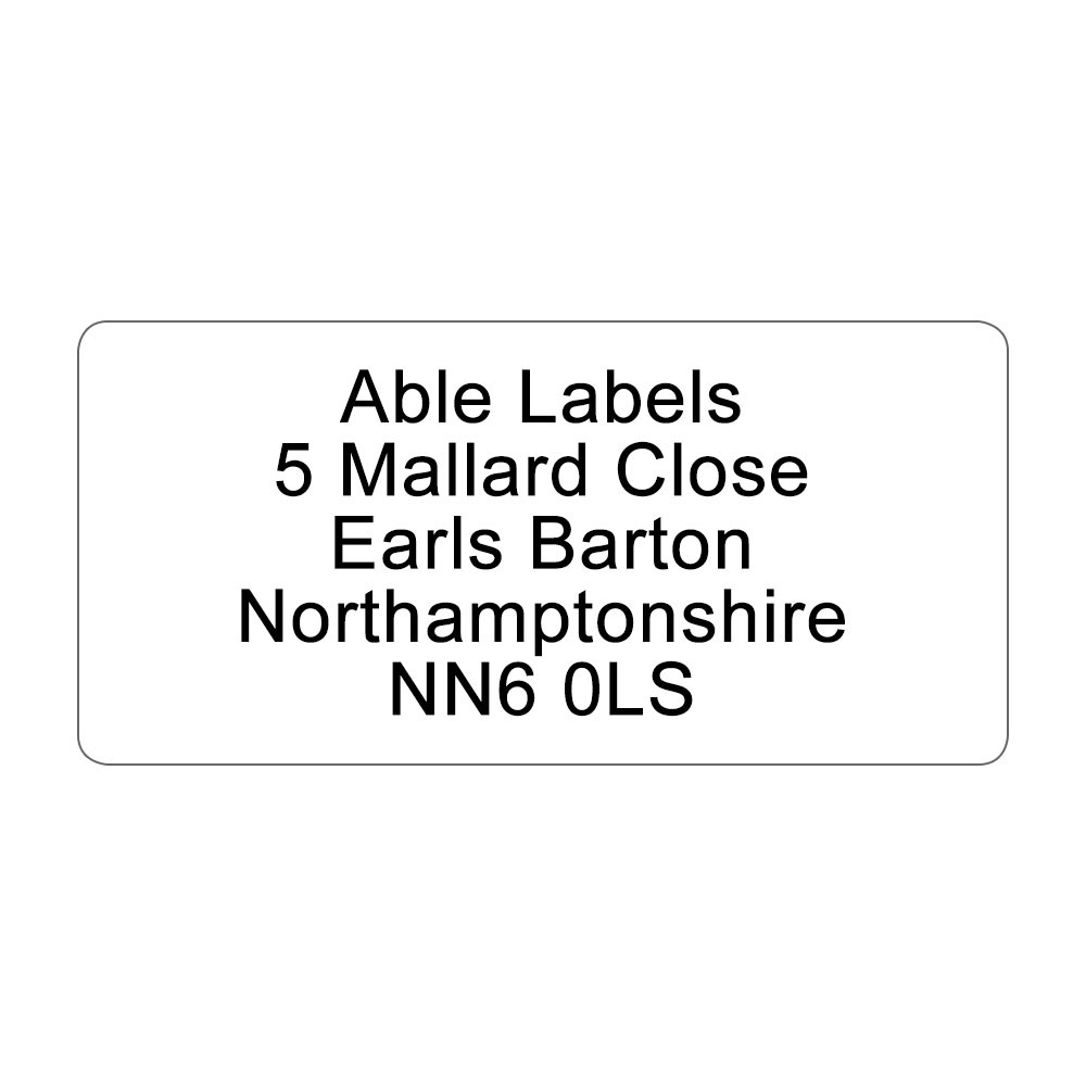 Black Only Standard Address Label A4 Sheets Able Labels